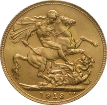 Χρυσή Αγγλική Λίρα 1913 - Βασιλιάς Γεώργιος ο Ε' - Λονδίνο