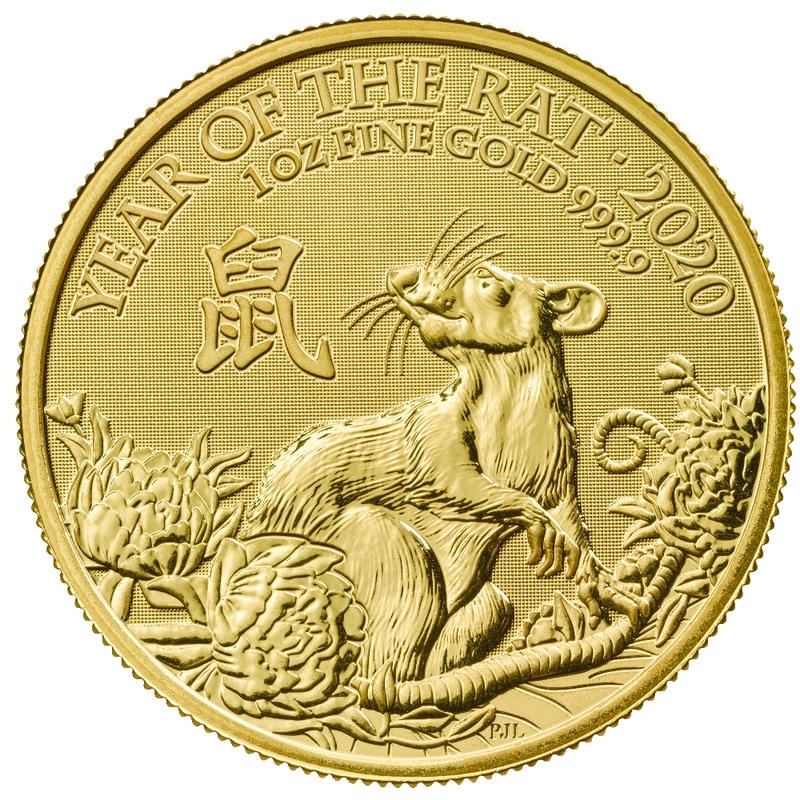 2020 Royal Mint 1oz Year of the Rat Gold Coin