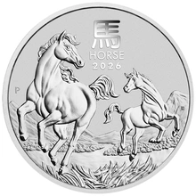 2026 Έτος του Αλόγου Ασημένιο Νόμισμα 1/2 ουγγιά Perth Mint Αυστραλιανή Σεληνιακή Σειρά