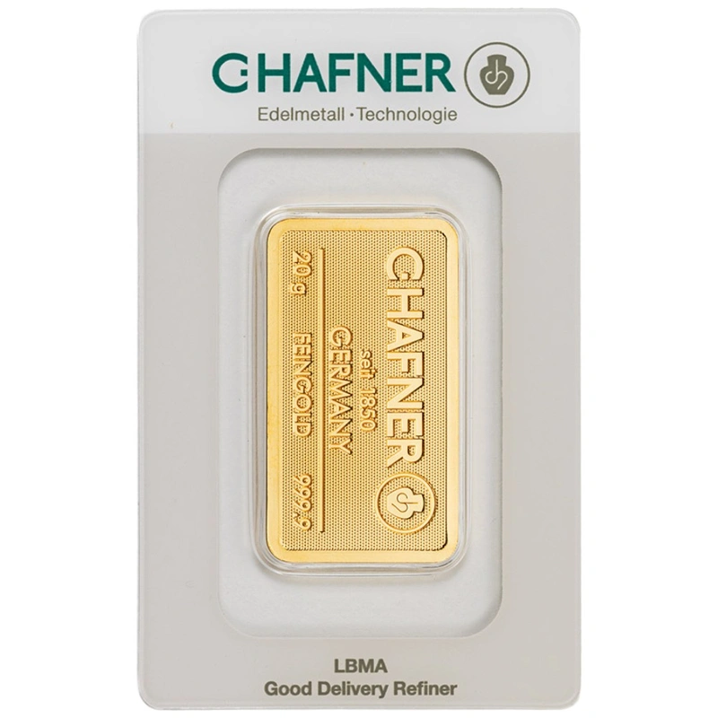 C. Hafner 20 Γραμμαρίων - Minted Μπάρα Χρυσού