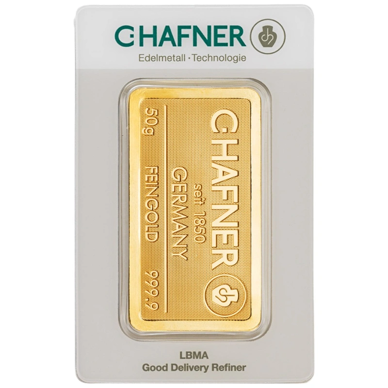 C. Hafner 50 Γραμμαρίων - Minted Μπάρα Χρυσού