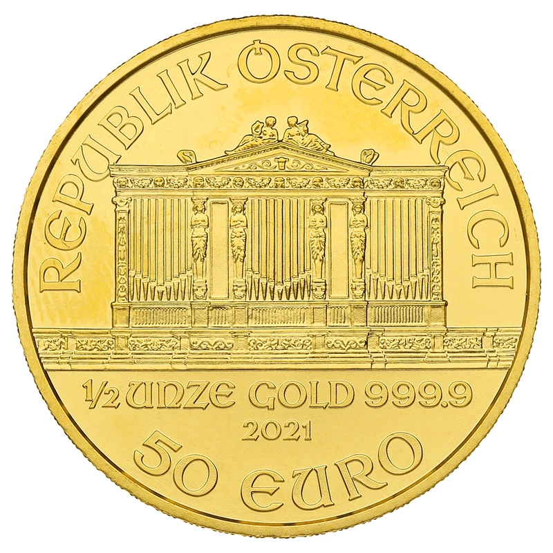 2021 Half Ounce Austrian Gold Philharmonic Coin