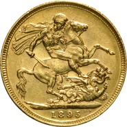 Χρυσή Αγγλική Λίρα 1895 - Βασίλισσα Βικτώρια Παλαιά Κεφαλή - S