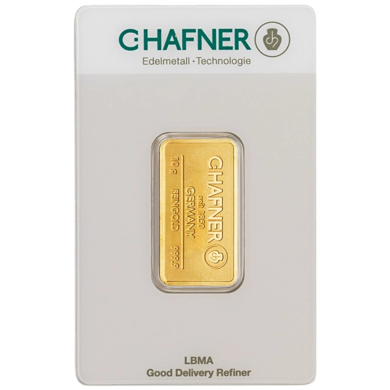 C. Hafner 10 Γραμμαρίων - Minted Μπάρα Χρυσού