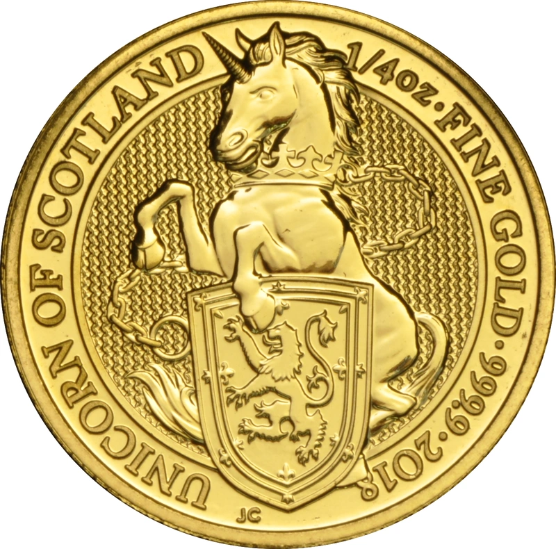 Unicorn of Scotland - Queen's Beast - Χρυσό Νόμισμα - 1/4 ουγγιά