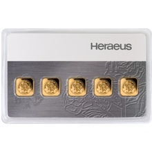 Heraeus MultiCard 5 x 1 Γραμμάρια - Μπάρες Χρυσού