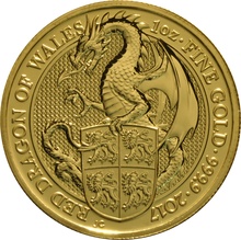Red Dragon - Queen's Beast - Χρυσό Νόμισμα - 1 ουγγιά