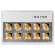 Heraeus MultiCard 10 x  1 Γραμμάρια - Μπάρες Χρυσού