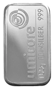 Umicore 100 γραμμάρια - Μπάρες από Ασήμι
