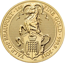 2019 Yale Of Beaufort - Χρυσό Νόμισμα - Queens Beast - 1 ουγγιά