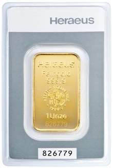 Heraeus 1 ουγγιά - Μπάρες Χρυσού Kinebar