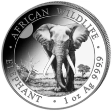 2025 Ασημένιο νόμισμα  Somalian Elephant μίας ουγγιάς