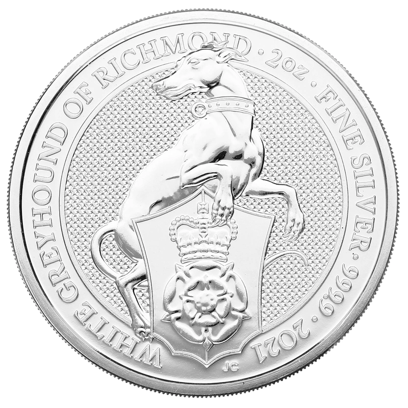 2021 White Greyhound of Richmond, Queen's Beast - Ασημένιο Νόμισμα - 2 ουγγιές