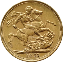 1877 Χρυσή Λίρα Αγγλίας – Bικτώρια Νέα Κεφαλή - Μ