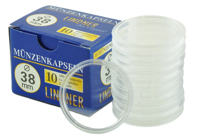 Lindner Coin Capsules 38mm 1oz Silver Coin 10 Box