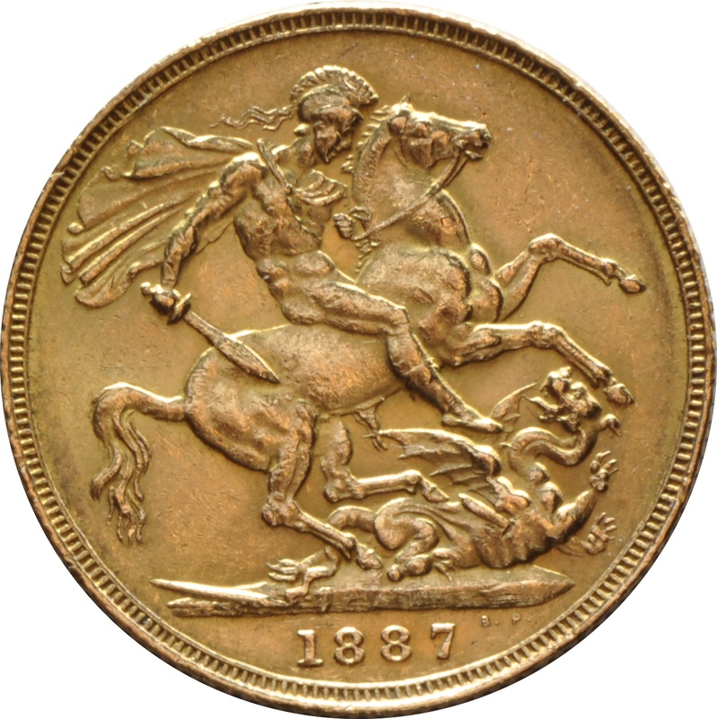 1887 Gold Sovereign - Victoria Jubilee Head - London