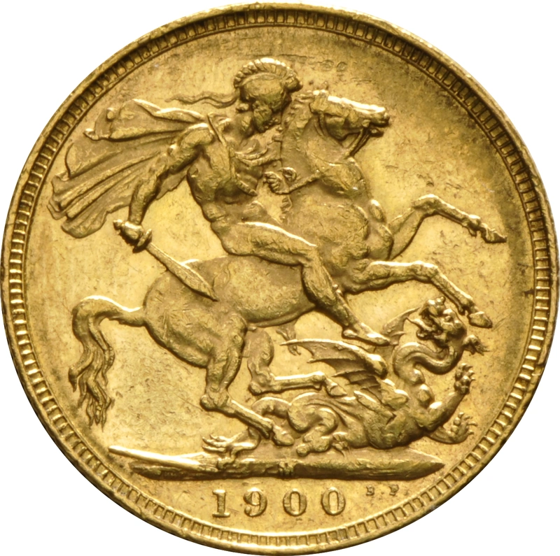 1900 Gold Sovereign Coin Queen Victoria Old Head Melbourne