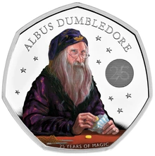 2023 Ασημένιο Νόμισμα 25η επέτειος του Harry Potter - Dumbledore Fifty Pence - σε συσκευασία δώρου