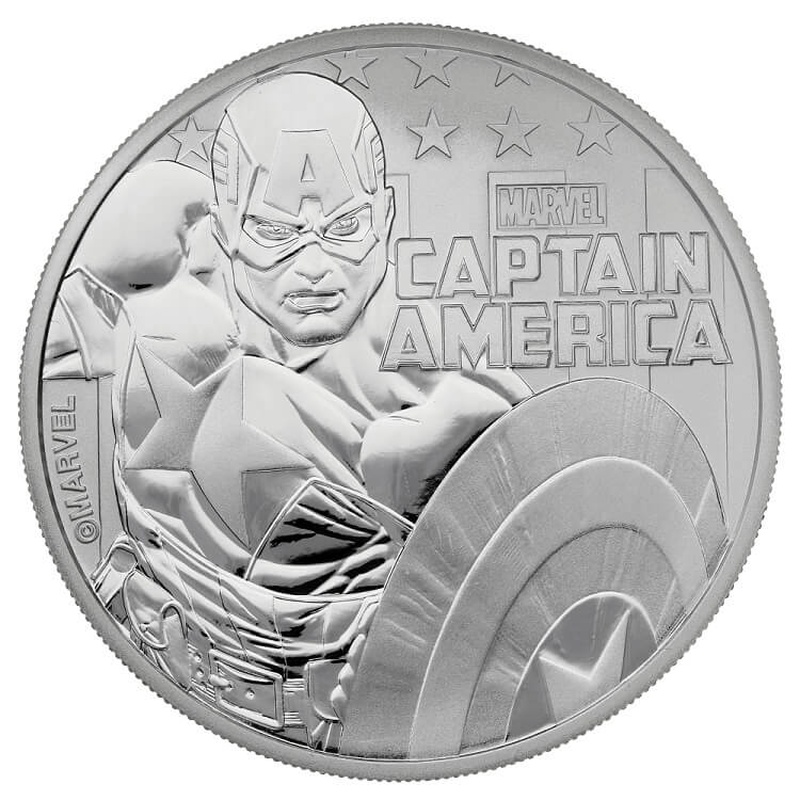 2019 Captain America - Ασημένιο Νομίσμα 1 ουγγιά