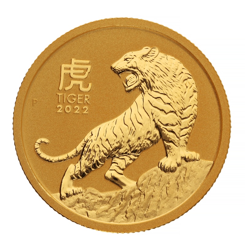 2022 Perth Mint Quarter Ounce Year of the Tiger Gold Coin