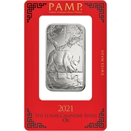 PAMP Ασημένια Ράβδος - 1 ουγγιά 2021 - Έτος του Βοδιού