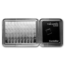 50 x 1g Palladium Bar Valcambi CombiBar