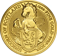 Unicorn of Scotland - Queen's Beast - Χρυσό Νόμισμα - 1/4 ουγγιά