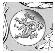 2024 Ασήμενιο Νόμισμα Year of the Dragon με σφραγίδα Privy -1 ουγγιά - Νομισματοκοπείου του Περθ