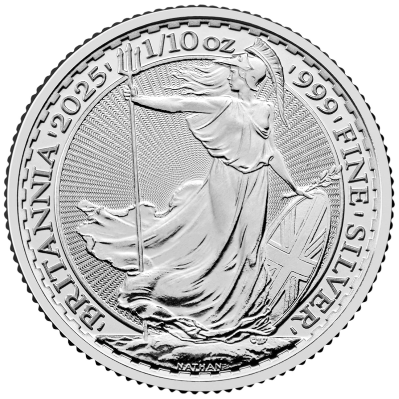 2025 Ασημένιο Νόμισμα της Αγγλίας (Britannia) - 1/10 Ουγγιάς