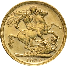 Χρυσή Αγγλική Λίρα 1889 - Βικτώρια Κεφαλή Jubilee - M