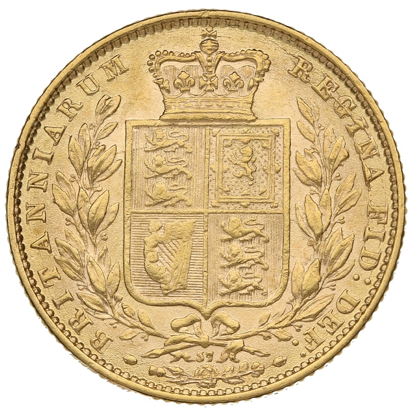 1872 Χρυσή Λίρα Αγγλίας – Bικτώρια Νέα Κεφαλή - Ασπίδα