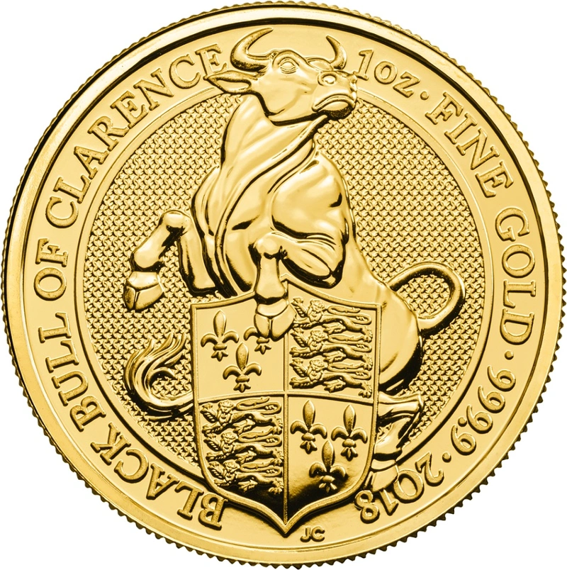 2018 Black Bull of Clarence - Queen's Beast - Χρυσό Νόμισμα - 1 ουγγιά