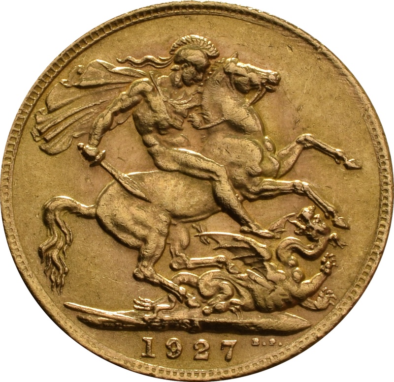 Χρυσή Αγγλική Λίρα 1927 - Βασιλιάς Γεώργιος ο Ε' - SA