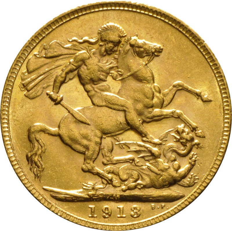 Χρυσή Αγγλική Λίρα 1913 - Βασιλιάς Γεώργιος ο Ε' - M