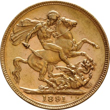 Χρυσή Αγγλική Λίρα 1891 - Βικτώρια Κεφαλή Jubilee - M