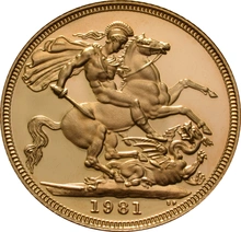 Χρυσή Λίρα Αγγλίας Proof 1981