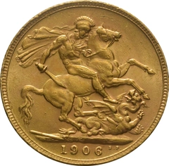 Χρυσή Αγγλική Λίρα 1906 - Βασιλιάς Εδουάρδος ο Ζ' - Λονδίνο