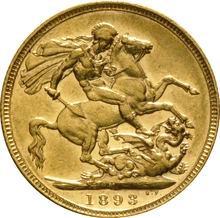 Χρυσή Αγγλική Λίρα 1893 - Βικτώρια Κεφαλή Jubilee - M