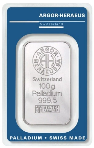 Argor-Heraeus 100 Γραμμάρια - Μπάρα από Παλλάδιο