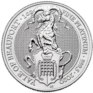1oz Νόμισμα από Πλατίνα, Yale Of Beaufort - Queens Beast 2019
