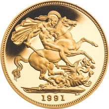 Χρυσή Λίρα Αγγλίας Proof 1991 σε συσκευασία δώρου