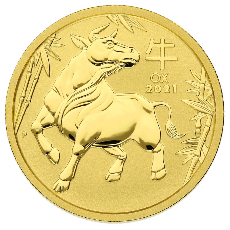 Χρυσό Νόμισμα - Έτος του Βοδιού 2021 - Perth Mint - Mισή ουγγιά