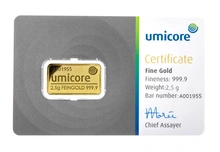 Umicore 2.5 Γραμμάρια - Μπάρες Χρυσού
