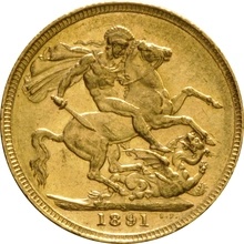 Χρυσή Αγγλική Λίρα 1891 - Βικτώρια Κεφαλή Jubilee - Σ