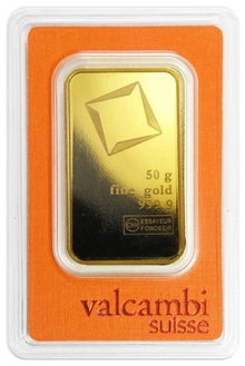 Valcambi 50 Γραμμάρια - Μπάρες Χρυσού