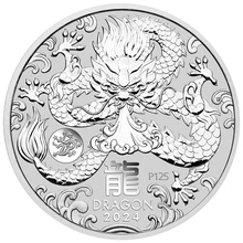 2024 Ασήμενιο Νόμισμα Year of the Dragon με σφραγίδα Privy -1 ουγγιά - Νομισματοκοπείου του Περθ