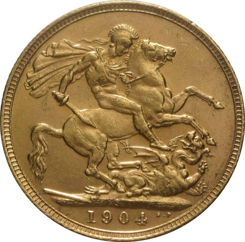 Χρυσή Αγγλική Λίρα 1904 - Βασιλιάς Εδουάρδος ο Ζ' - S