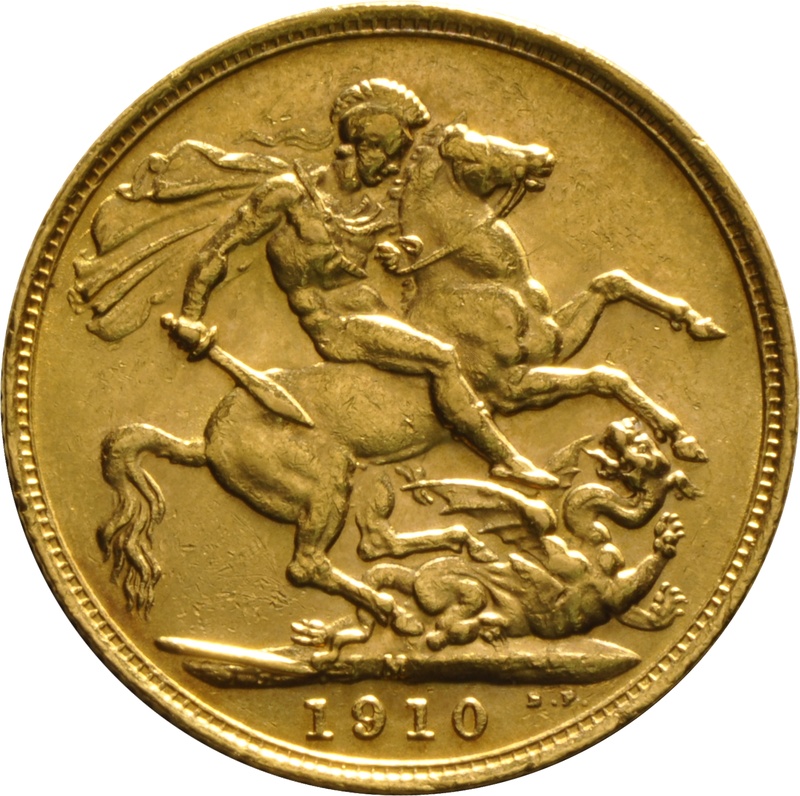 Χρυσή Αγγλική Λίρα 1910 - Βασιλιάς Εδουάρδος ο Ζ' - M