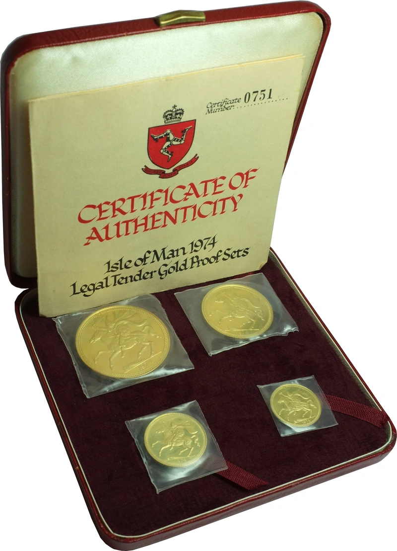1974 Σετ 4 Χρυσών Λιρών Proof - Isle of Man