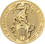 2019 Yale Of Beaufort - Χρυσό Νόμισμα - Queens Beast - 1 ουγγιά